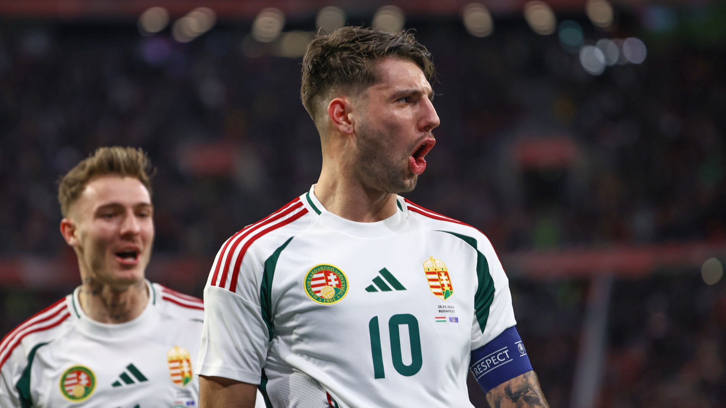 A Törökország elleni mérkőzéshez hasonlóan Koszovó ellen is Szoboszlai Dominik gólja törte meg a vendégek ellenállását Fotó: Zsolnai Péter