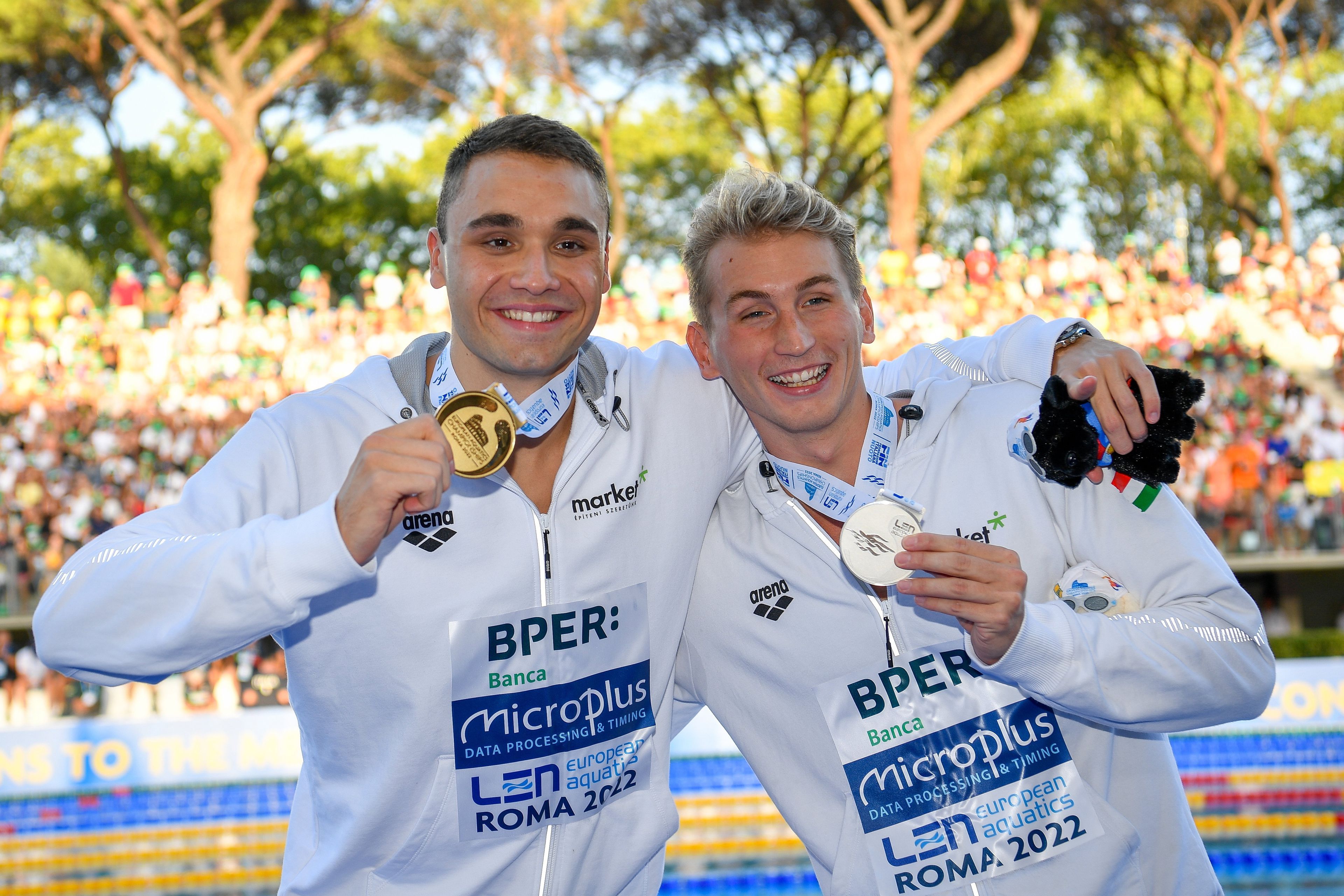 Márton (jobbról) a tavalyi Eb-n ezüstérmes lett Milák mögött, idén a vb-n is csatázhatnak / Fotó: MTI - Czeglédi Zsolt