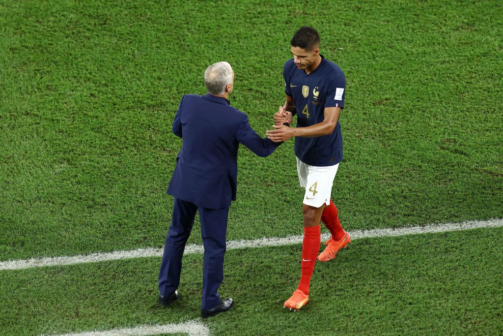 Didier Deschamps és Raphael Varane.