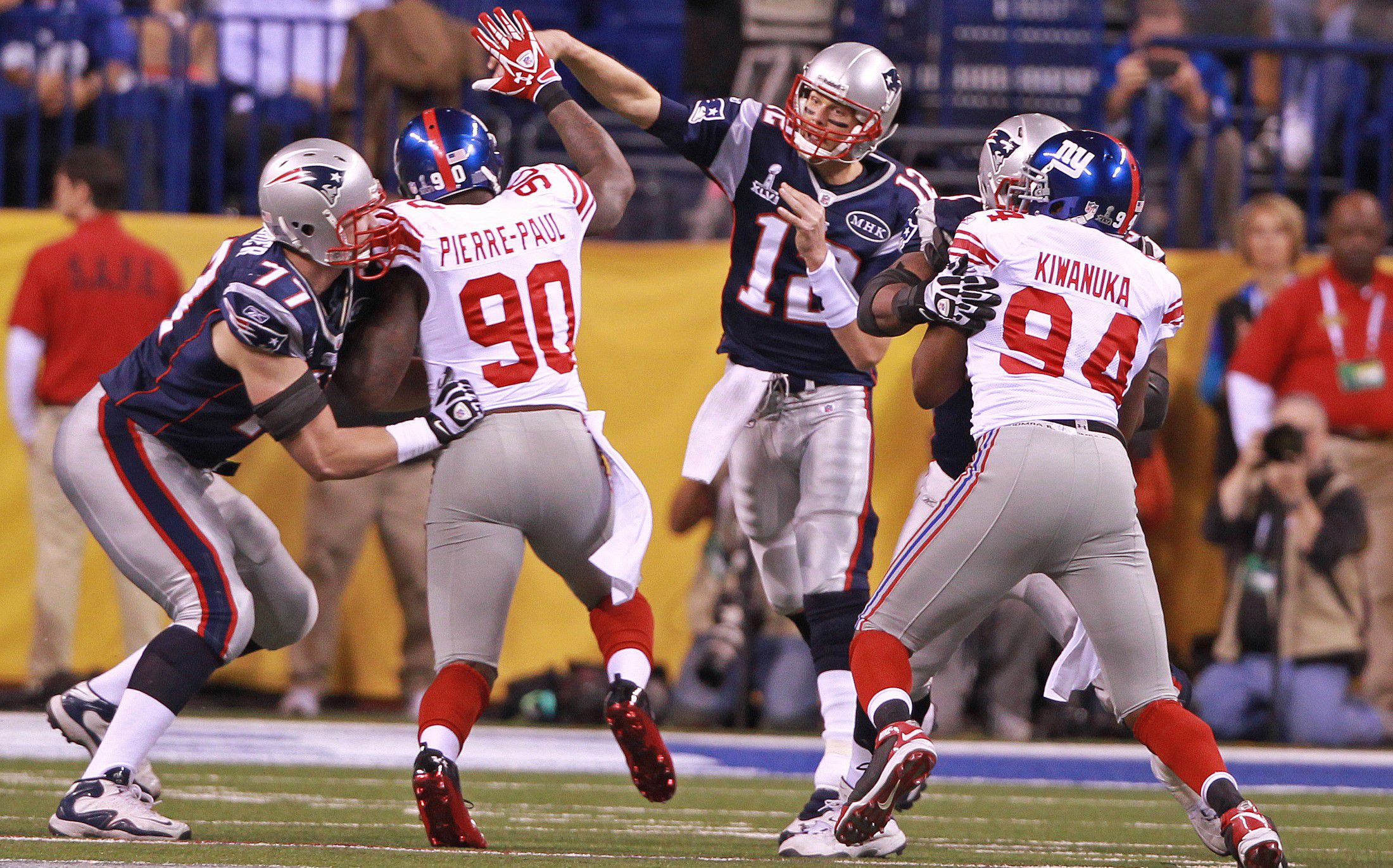 Pillanatkép a New England Patriots és a New York Giants szebb időszakából (Fotó: Getty Images)