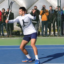 Novak Djokovics edzés közben