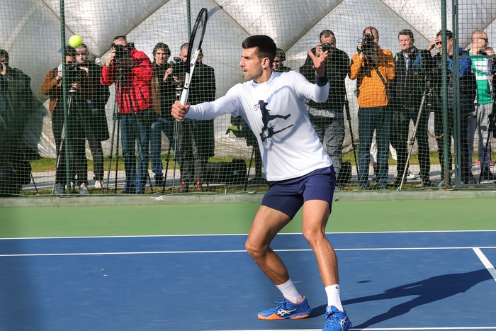 Novak Djokovics edzés közben