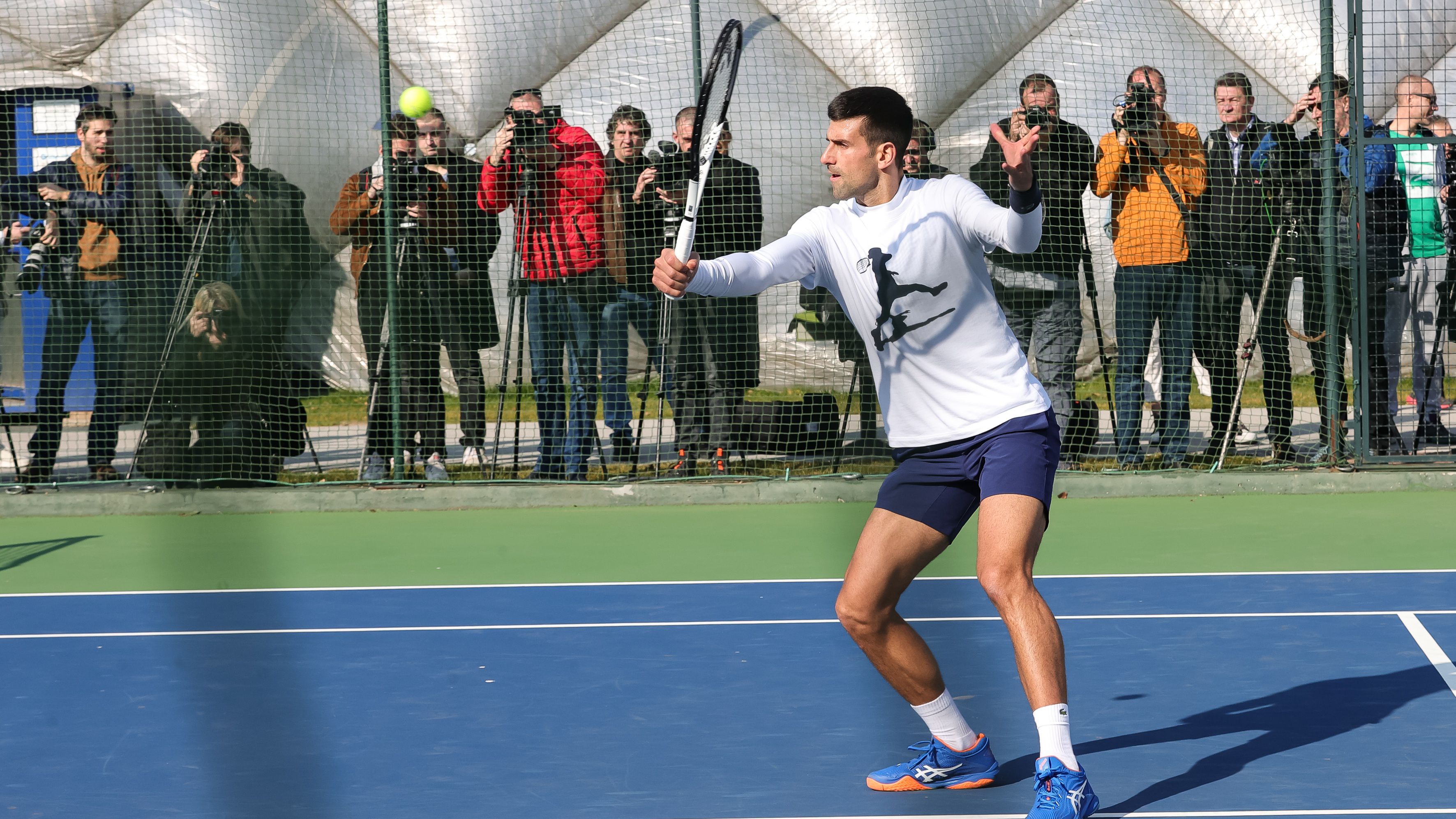 Novak Djokovics edzés közben