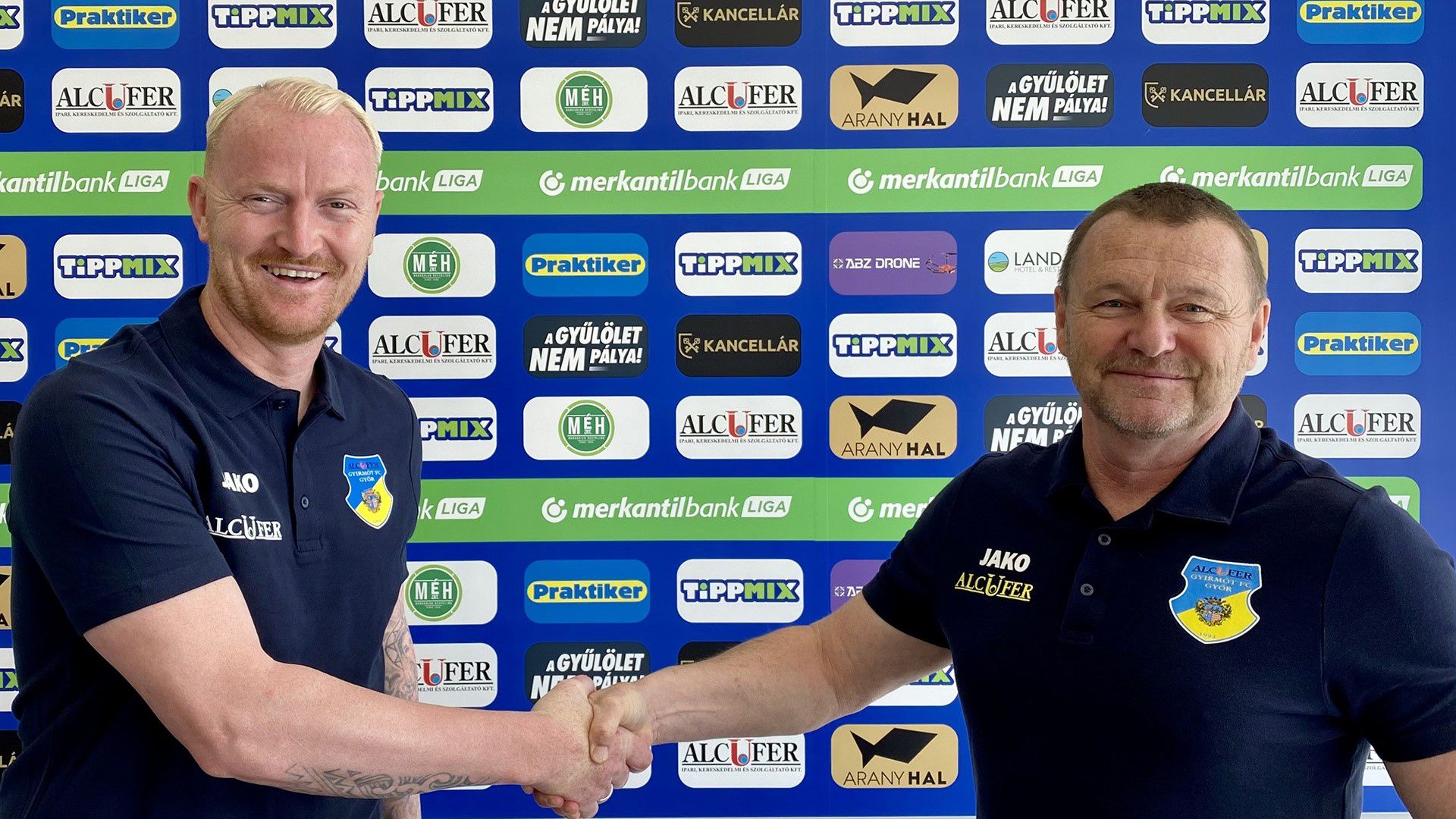 Csizmadia Csaba (balra) lett a Gyirmót FC Győr új vezetőedzője (Fotó: gyirmotfc.hu)