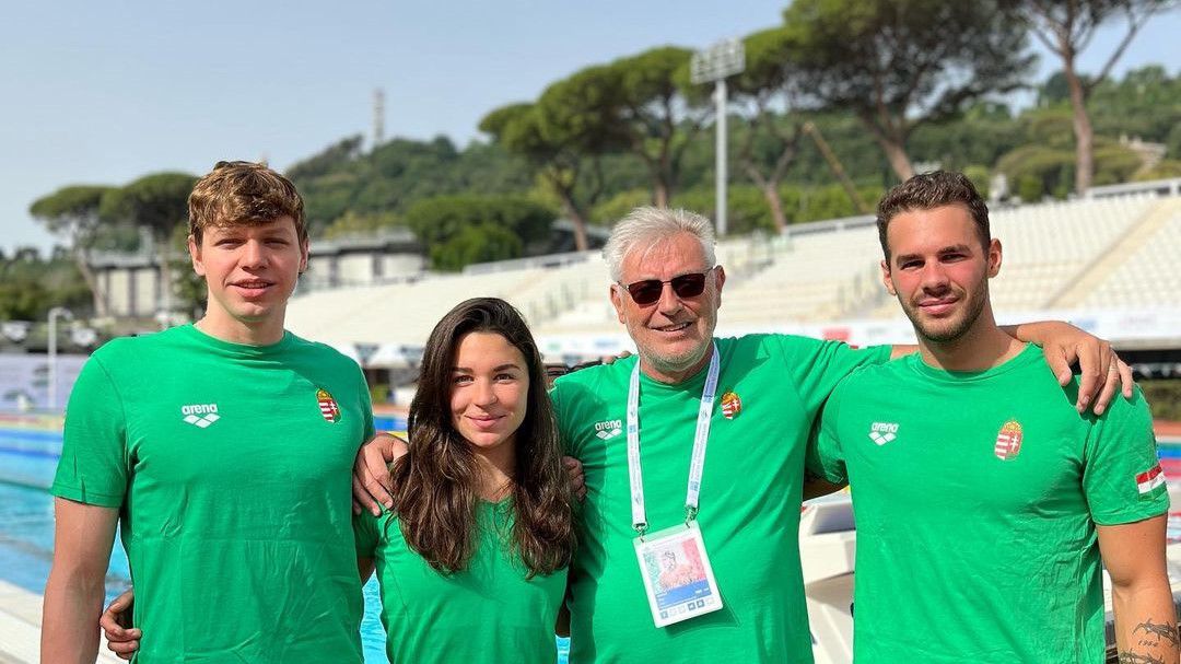 A római csapat (balról): Török Domink Márk, Ajna, az edző, Kovács Ottó és Holló Balázs (Fotó: Instagram)