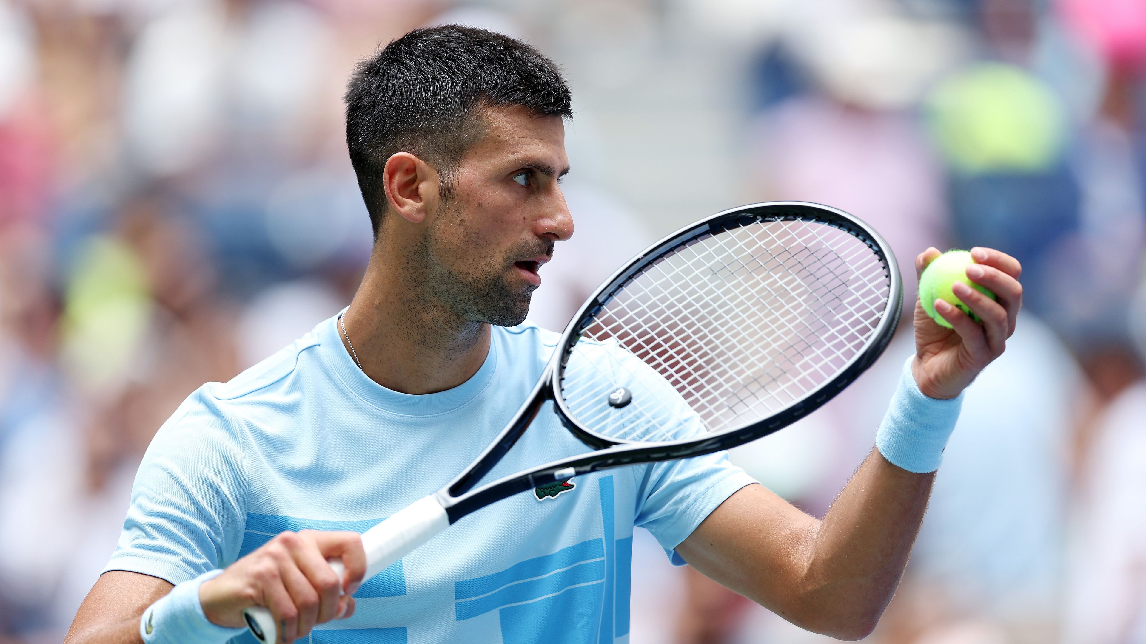 Különösebb megerőltetés nélkül nyerte meg idei első US Open-mérkőzését a címvédő Novak Djokovics. (Fotó: Getty Images)