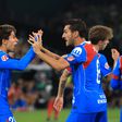 Guiliano Simeone (balra) az Atlético csapatkapitányától (Koke, jobbra) kapta a gólpasszt