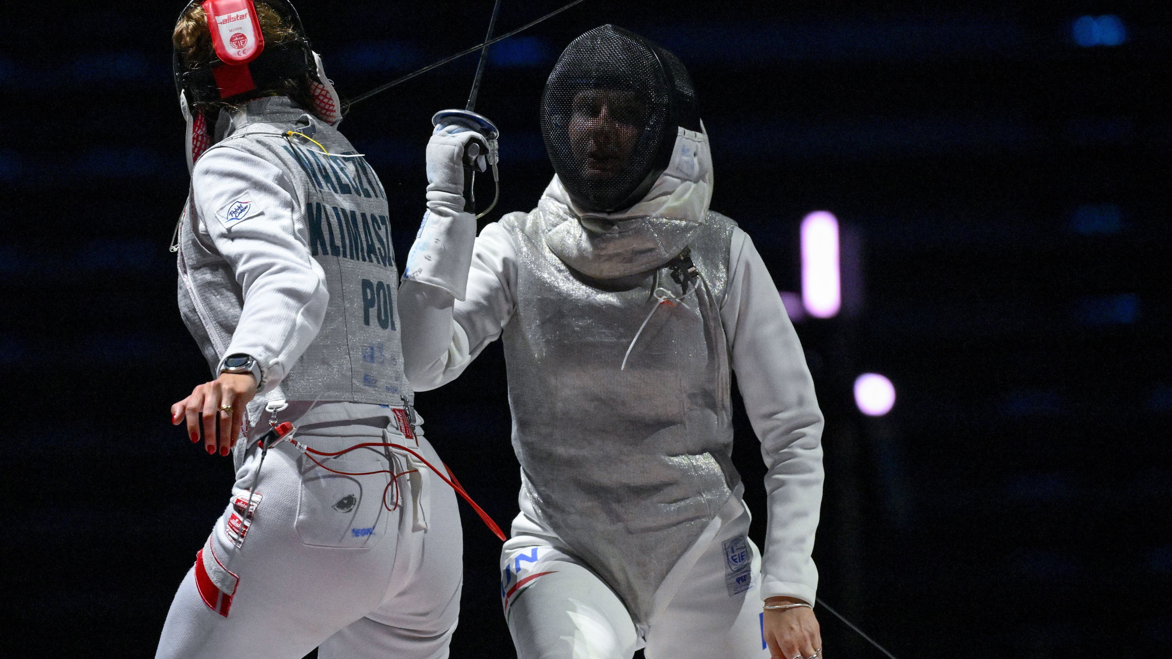 Pásztor Flóra (szemben) egyéniben ezüstérmet szerzett az Európa Játékokon (Fotó: MTI/Czeglédi Zsolt)
