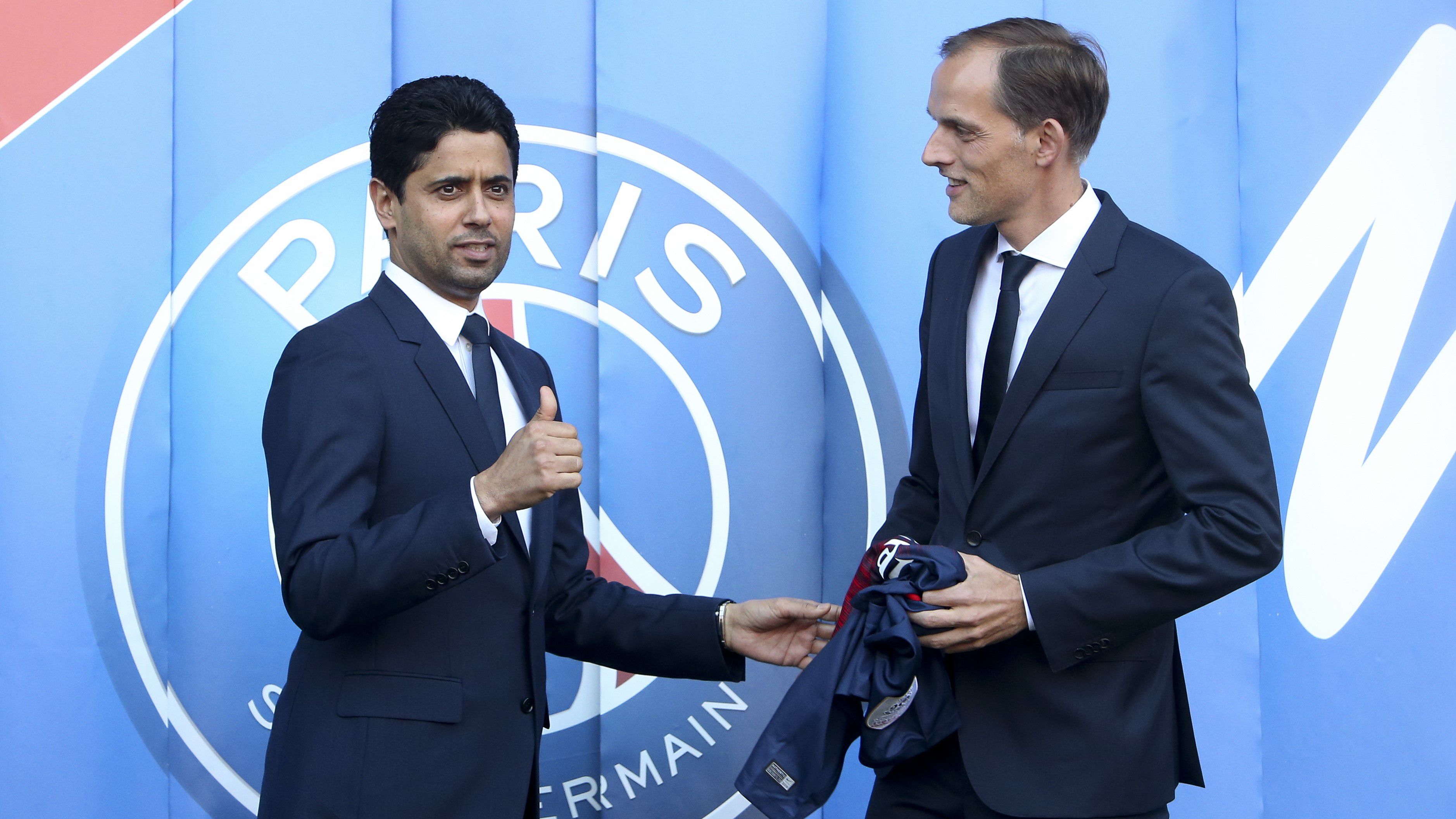 A PSG elnöke, Nasszer al-Kelaifi és Thomas Tuchel (Fotó: Getty Images)