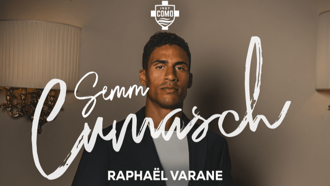 Raphael Varane az olasz Comóban folytatja pályafutását (Fotó: Como FC)