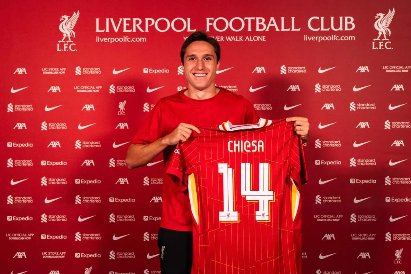 Chiesa először állt légiósnak (Fotó: liverpoolfc.com)