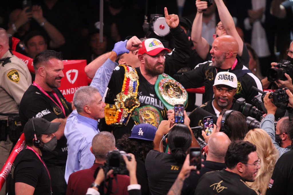 Tyson Fury a Wilder elleni győztes csata után (Fotó: Getty Images)
