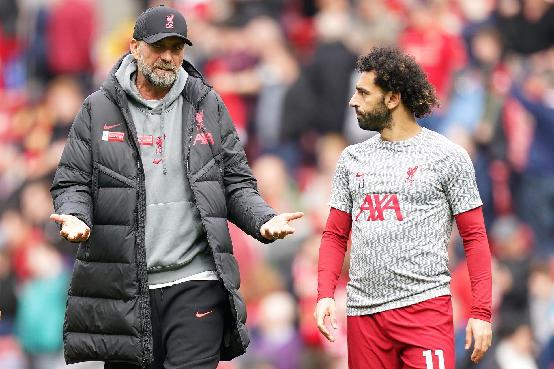 Kínos vita zajlott a hétvégén Klopp (balra) és Szalah között Fotó: Getty Images