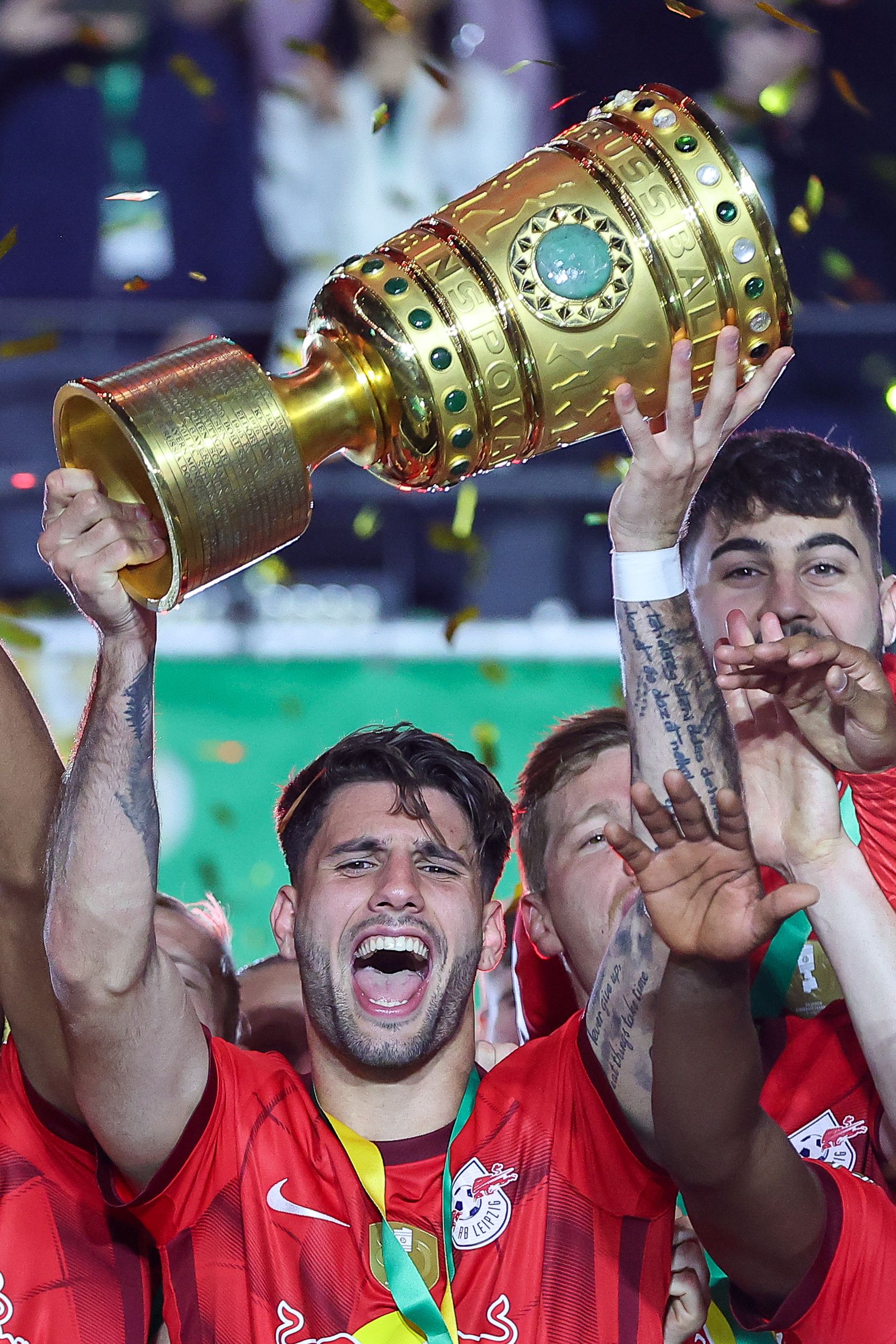 Szoboszlai Dominik Német Kupa-győzelemmel búcsúzott a Lipcsétől, a következő állomás a Liverpool lesz. Fotó: Getty Images