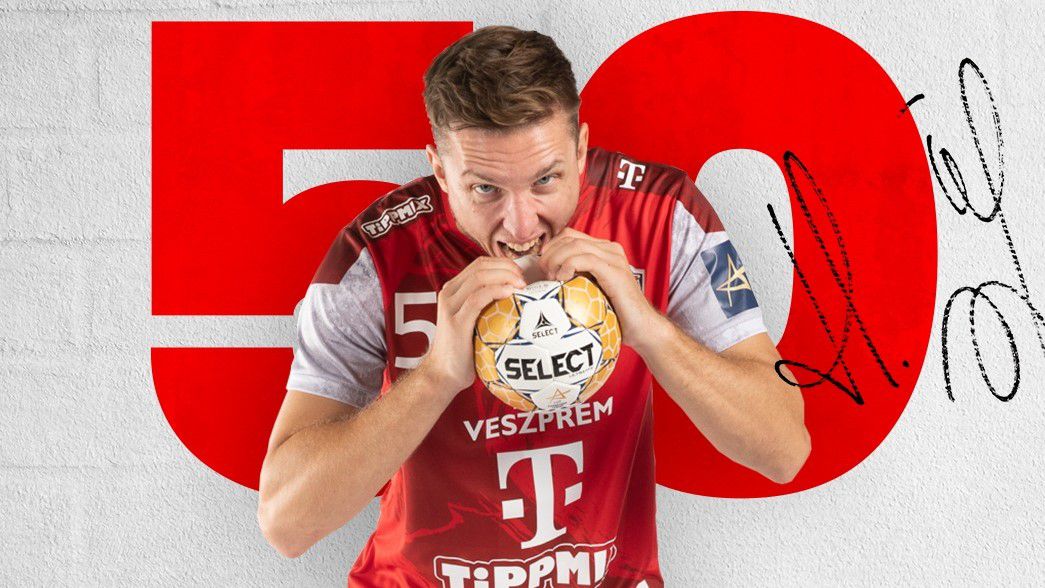 Mikita Vajlupau az 50. mérkőzését játszotta a Veszprémben (Fotó: Facebook/Telekom Veszprém)