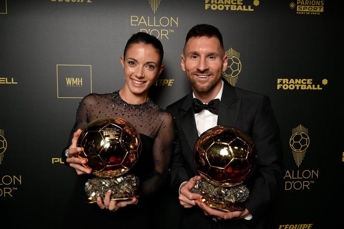 A nőknél Aitana Bonmatí, a férfiaknál Lionel Messi nyert (Fotó: Twitter/ballon d'Or)