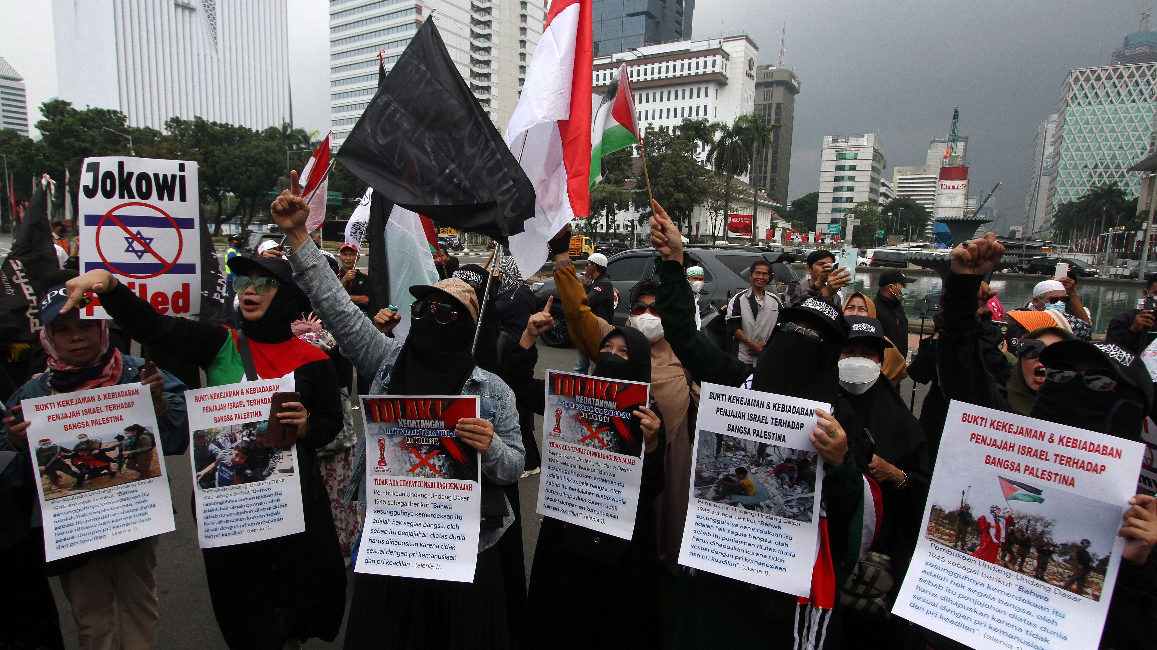 Indonéziában tüntettek az Izraeli válogatott pályára lépése ellen (Fotó: Getty Images)