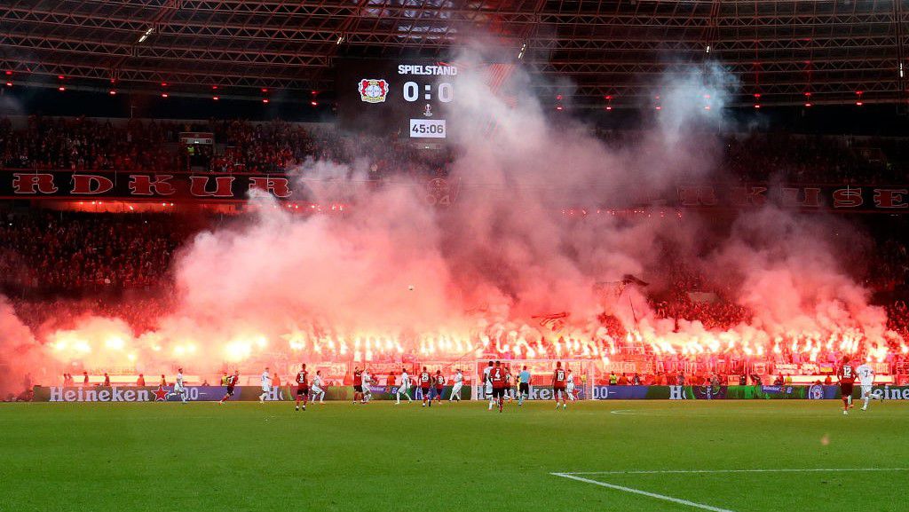 A Roma-szurkolók a Leverkusen elleni elődöntő visszavágóján is kitettek magukért