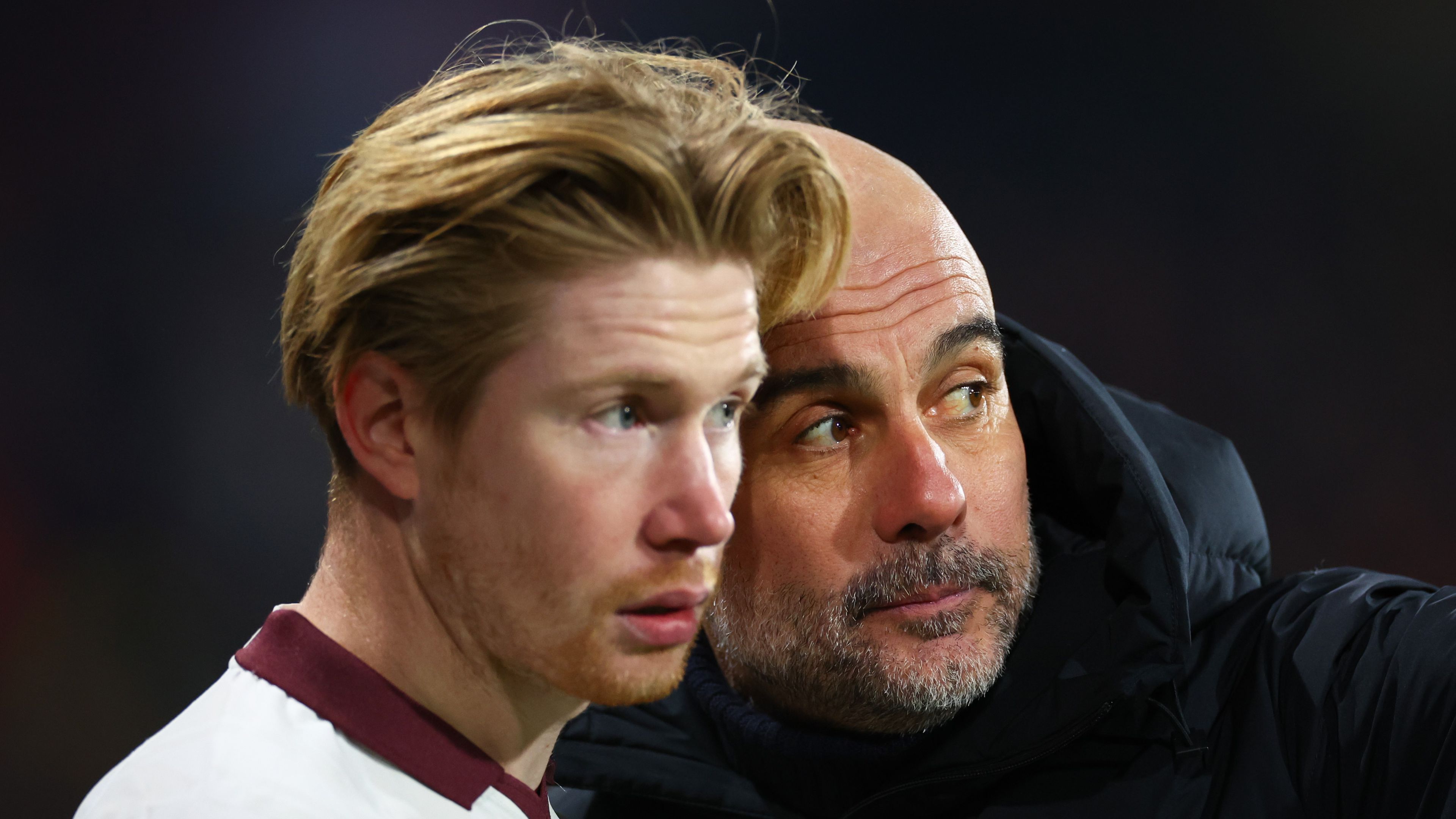 Süt a képről, hogy tényleg bizalmi a kapcsolat Guardiola és De Bruyne között (Fotó: Getty Images)