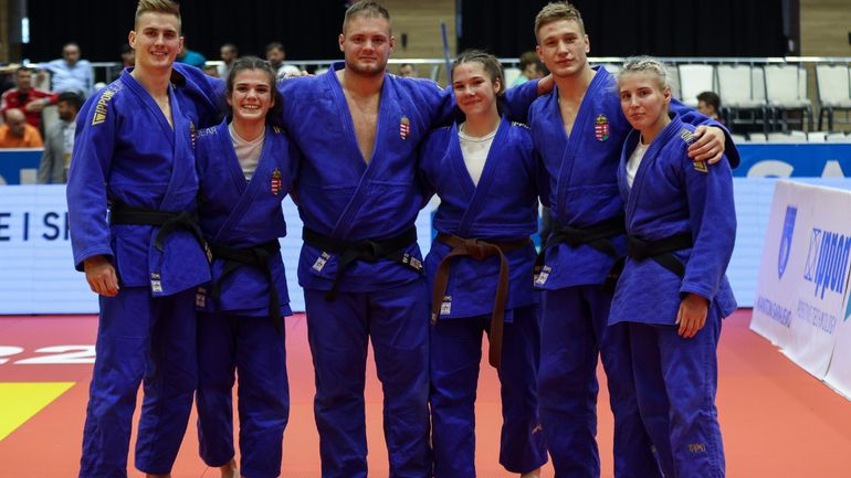 A vegyes csapatversenyben bronzérmet szerző magyar együttes (Fotó: European Judo Union)
