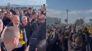 Η αποθέωση σε Ηλιόπουλο και το πάρτι των φίλων της ΑΕΚ στον Βόλο (vids)