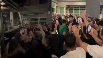 Φίλοι του Παναθηναϊκού υποδέχθηκαν και αποθέωσαν την ομάδα στο ΟΑΚΑ (vids)