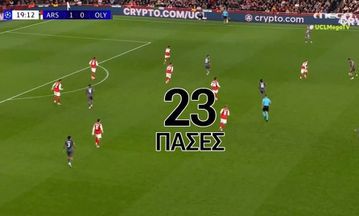 Οι παίκτες του Ολυμπιακού άλλαξαν 23 πάσες στη φοβερή ευκαιρία του Ποντένσε!