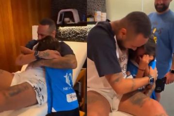 Ο μικρός γιος του Μαρσέλο πλάνταξε στο κλάμα όταν είδε από κοντά τον Νεϊμάρ (vid)