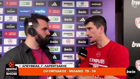 Ο Γιαννούλης Λαρεντζάκης στο Sportal Euroleague Show: «Η ομάδα είναι πλήρης και δουλεύει πολύ καλά»