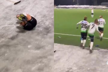 Στη Νορβηγία γλιστράνε στον πάγο για να εισέλθουν στον αγωνιστικό χώρο (vid)