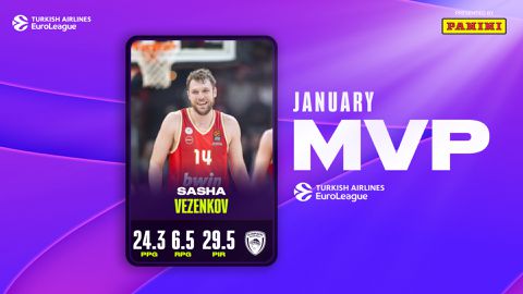 MVP του Ιανουαρίου στην Euroleague ο ασταμάτητος Σάσα Βεζένκοφ