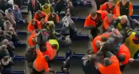 Ένταση στις κερκίδες του Εσπανιόλ - Μπαρτσελόνα: Χρειάστηκαν επτά σεκιούριτι για να απομακρύνουν έναν οπαδό (vid)