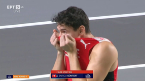 Απίθανο σκηνικό στο Ευρωπαϊκό κλειστού: Έτρεχε μόνος του και ακυρώθηκε δύο φορές (vid)