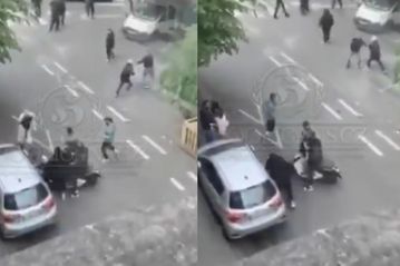 Βίντεο σοκ από τα επεισόδια των οπαδών της Μπριζ και της Άντερλεχτ: Οπαδός πατούσε με το μηχανάκι αντίπαλο χούλιγκαν