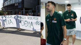 Ολοκληρώθηκε η απολογία των μελών του Παναθηναϊκού στον Αθλητικό Δικαστή - Φίλοι της ομάδας έξω από τα γραφεία του ΕΣΑΚΕ (vid)