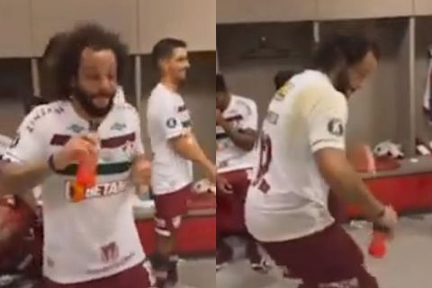 Επικός χορός του Μαρσέλο μετά την κατάκτηση του Copa Libertadores (vid)