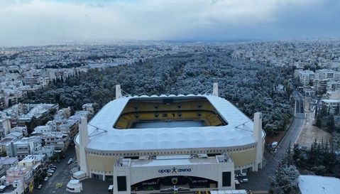 Ντύθηκε στα «λευκά» η «Αγιά Σοφιά - OPAP Arena» (vid)