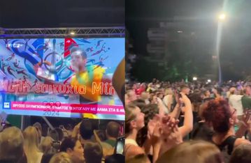 Πυροτεχνήματα, χειροκροτήματα και κοσμοσυρροή στα Γρεβενά για τον «χρυσό» Τεντόγλου (vid)