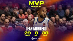 MVP της 27ης αγωνιστικής της EuroLeague ο Ζαν Μοντέρο - Τα απίθανα στατιστικά του