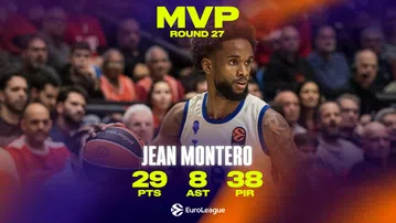 MVP της 27ης αγωνιστικής της EuroLeague ο Ζαν Μοντέρο - Τα απίθανα στατιστικά του
