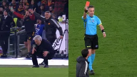 Εξαλλος Μουρίνιο: Πρώτα έβρισε τον διαιτητή, μετά αποβλήθηκε και στο τέλος αποθεώθηκε από τους οπαδούς της Ρόμα (vids)