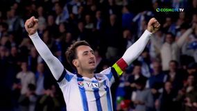 Εκμεταλλεύεται το λάθος στην άμυνα ο Οϊαρθάμπαλ και κάνει το 2-0 για τη Σοσιεδάδ