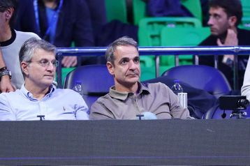 Ο Κυριάκος Μητσοτάκης στον τελικό του Τζόκοβιτς