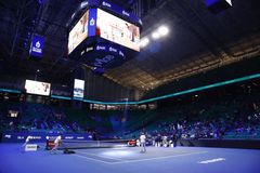 Η είσοδος του Μουζέτι για τον τελικό του Hellenic Championship ATP 250