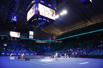 Η είσοδος του Μουζέτι για τον τελικό του Hellenic Championship ATP 250