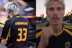 Γερμανός τραγουδιστής δήλωσε ΑΕΚτζής και έγινε viral φορώντας τη φανέλα του Λυμπερόπουλου (vid)