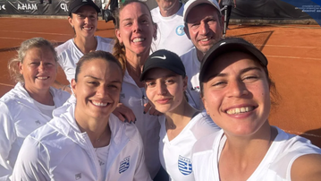 Χαλαρό ζέσταμα με FootPadel έκαναν οι παίκτριες της Εθνικής τένις