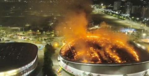 Πυρκαγιά στο Ολυμπιακό ποδηλατοδρόμιο του Ρίο (vid)