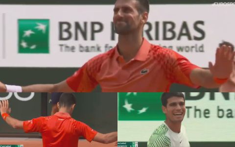 Μαγική στιγμή στον ημιτελικό του Roland Garros: Ο Αλκαράθ πήρε τον πόντο της χρονιάς και ο Τζόκοβιτς υποκλίθηκε χαμογελαστός στον 20χρονο (vid)