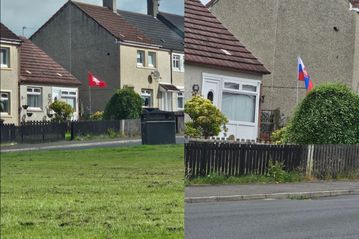 Ιρλανδός κρεμάει στο σπίτι του σημαίες των αντίπαλων ομάδων της Αγγλίας για να δείξει την αντιπάθειά του προς στα «Τρία Λιοντάρια»